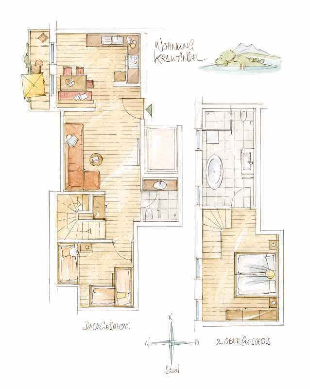 Skizze Ferienwohnung Krautinsel